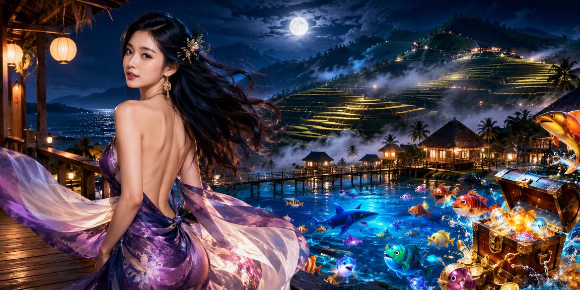 Cảnh sắc Sapa với người chơi game bắn cá tại khu vực bãi biển giải trí